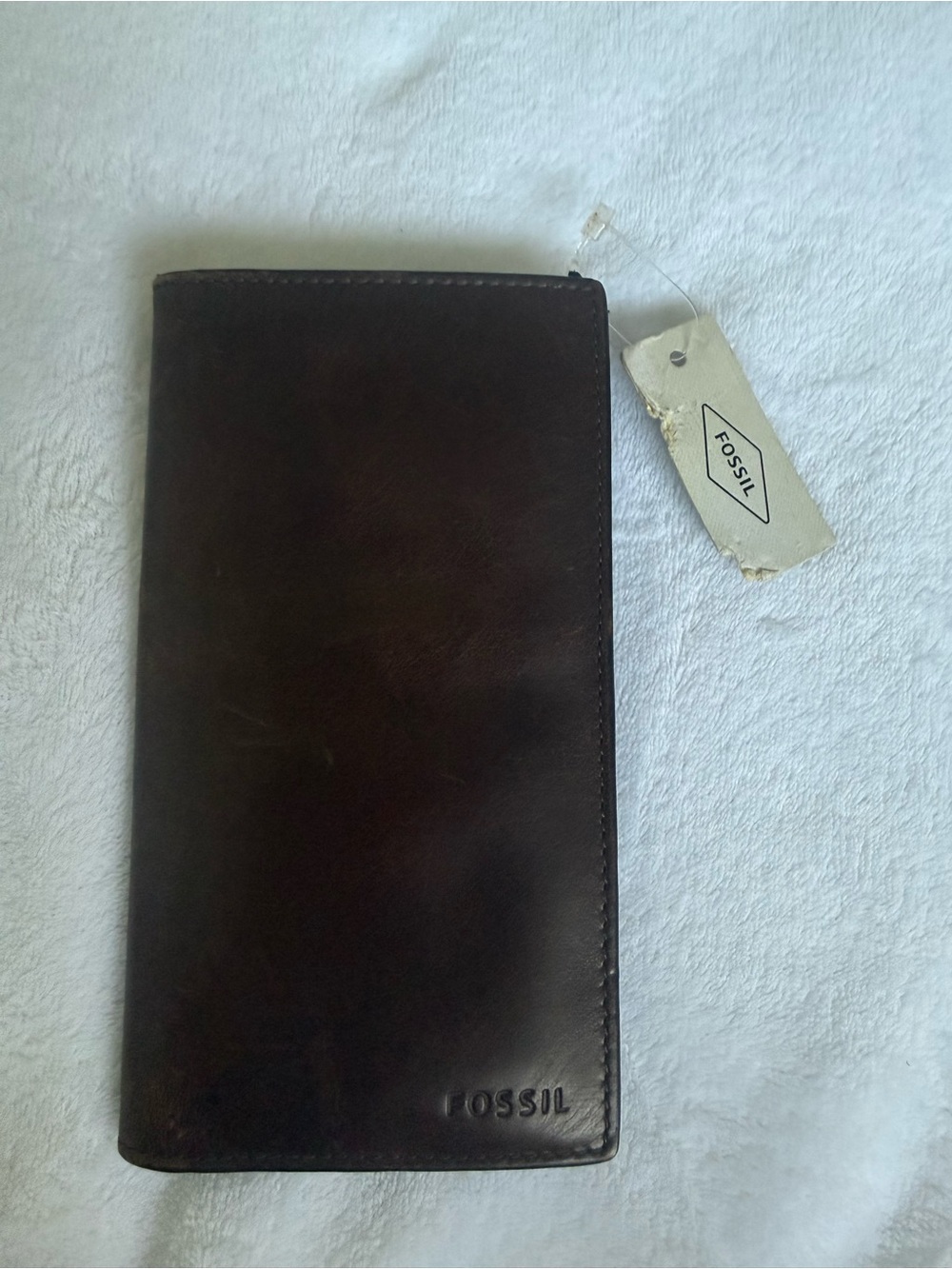 Fossil Dark Brown Leather Long Bifold Card Holder